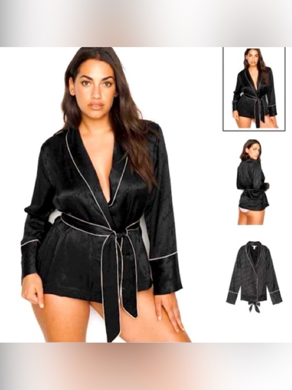 VICTORIA'S SECRET Satin Logo Wrap Top XS